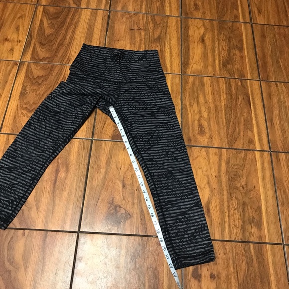 Lululemon Wunder Under Crop High Rise II Palm Roll Down Luon Stripe Play Slate - Picture 5 of 11